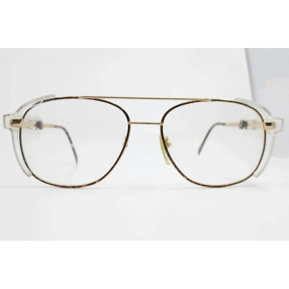 AOSafety DT-1 Vintage Aviator Safety Glasses Gold Tortoise Z87-2 145mm 36121